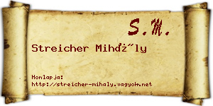 Streicher Mihály névjegykártya