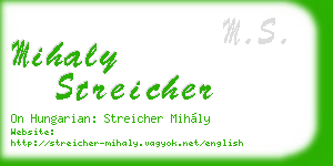 mihaly streicher business card