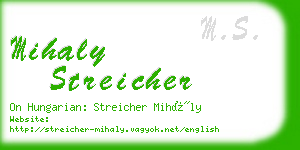 mihaly streicher business card